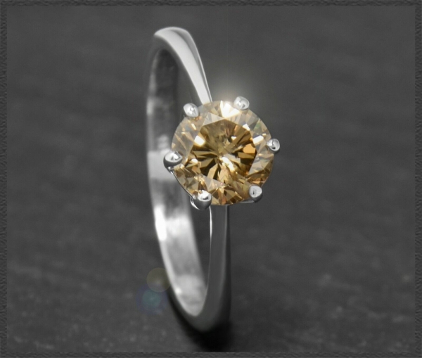 Brillant Solitär Ring, 1,18ct Diamant, 585 Weißgold